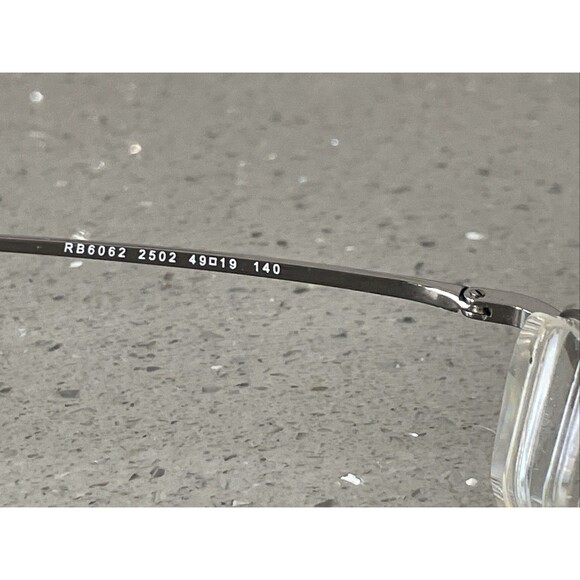 Ray-Ban Half Rim Eyeglasses Frames ONLY RB 6062 2502  49-19-140 Italy Silver - Picture 8 of 12